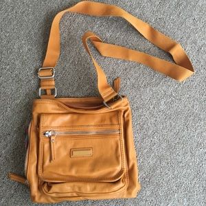 Orange Pleather Cross Body